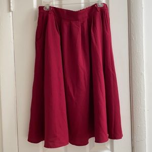 ModCloth A Line skirt in Burgundy/Wine
